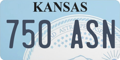 KS license plate 750ASN