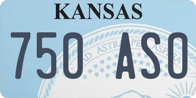 KS license plate 750ASO