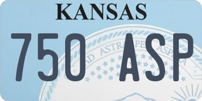 KS license plate 750ASP