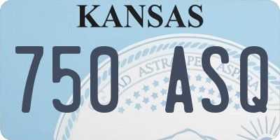 KS license plate 750ASQ