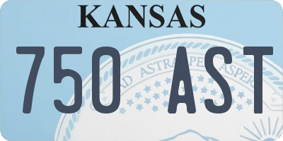 KS license plate 750AST