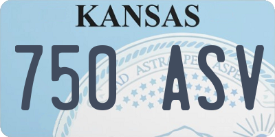 KS license plate 750ASV