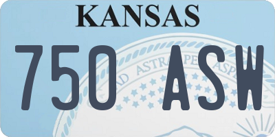 KS license plate 750ASW