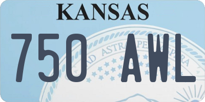 KS license plate 750AWL