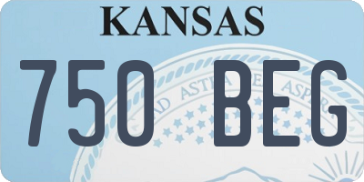 KS license plate 750BEG