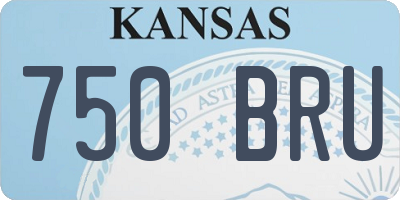 KS license plate 750BRU