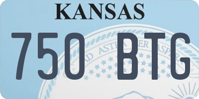 KS license plate 750BTG