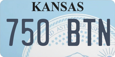 KS license plate 750BTN