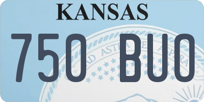 KS license plate 750BUO