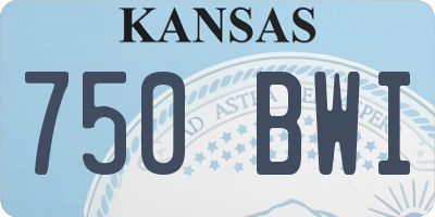 KS license plate 750BWI