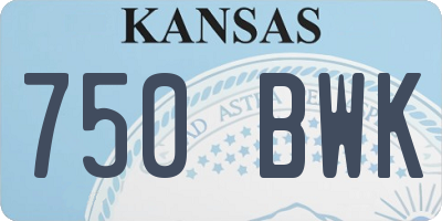 KS license plate 750BWK