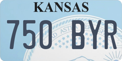 KS license plate 750BYR