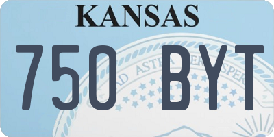 KS license plate 750BYT