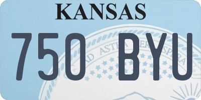 KS license plate 750BYU