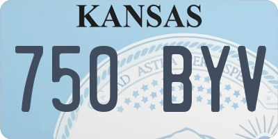 KS license plate 750BYV