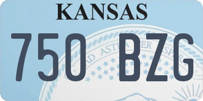 KS license plate 750BZG