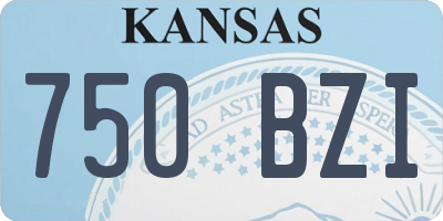 KS license plate 750BZI