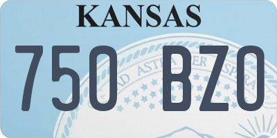 KS license plate 750BZO