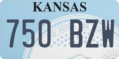 KS license plate 750BZW