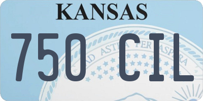 KS license plate 750CIL