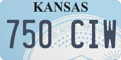 KS license plate 750CIW