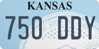 KS license plate 750DDY