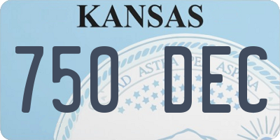 KS license plate 750DEC