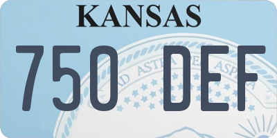 KS license plate 750DEF