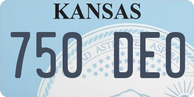 KS license plate 750DEO