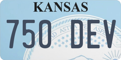 KS license plate 750DEV