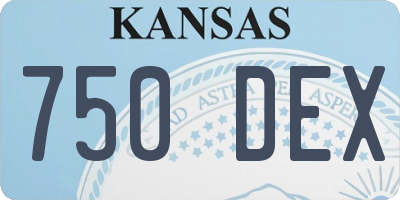 KS license plate 750DEX