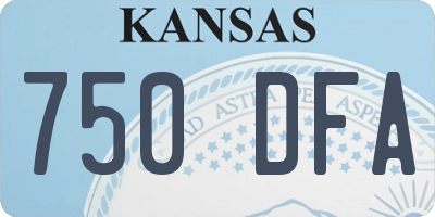 KS license plate 750DFA