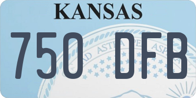 KS license plate 750DFB