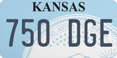 KS license plate 750DGE