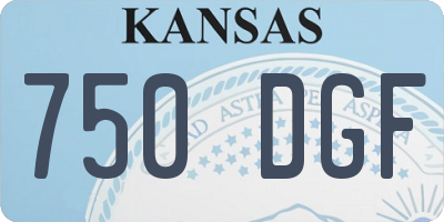 KS license plate 750DGF