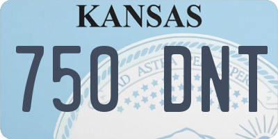 KS license plate 750DNT