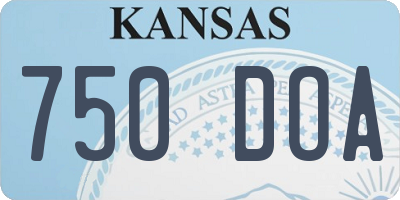 KS license plate 750DOA