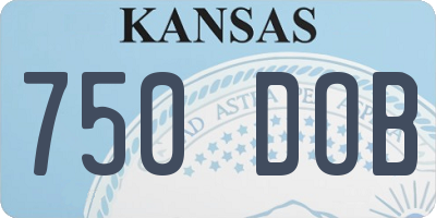 KS license plate 750DOB