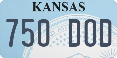 KS license plate 750DOD