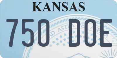 KS license plate 750DOE