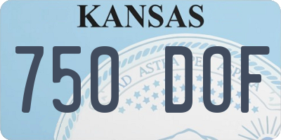 KS license plate 750DOF