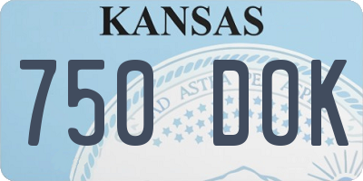 KS license plate 750DOK