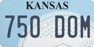 KS license plate 750DOM