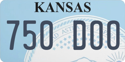 KS license plate 750DOO