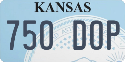 KS license plate 750DOP