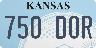 KS license plate 750DOR