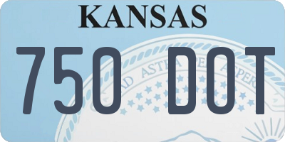 KS license plate 750DOT