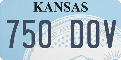 KS license plate 750DOV