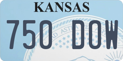 KS license plate 750DOW