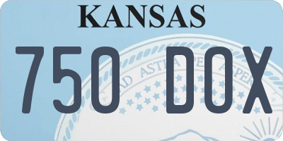 KS license plate 750DOX